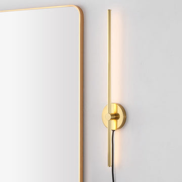 Anton 27.25" Modern Minimalist Iron Adjustable Bar Integrated LED Plug-In Sconce - JONATHAN Y